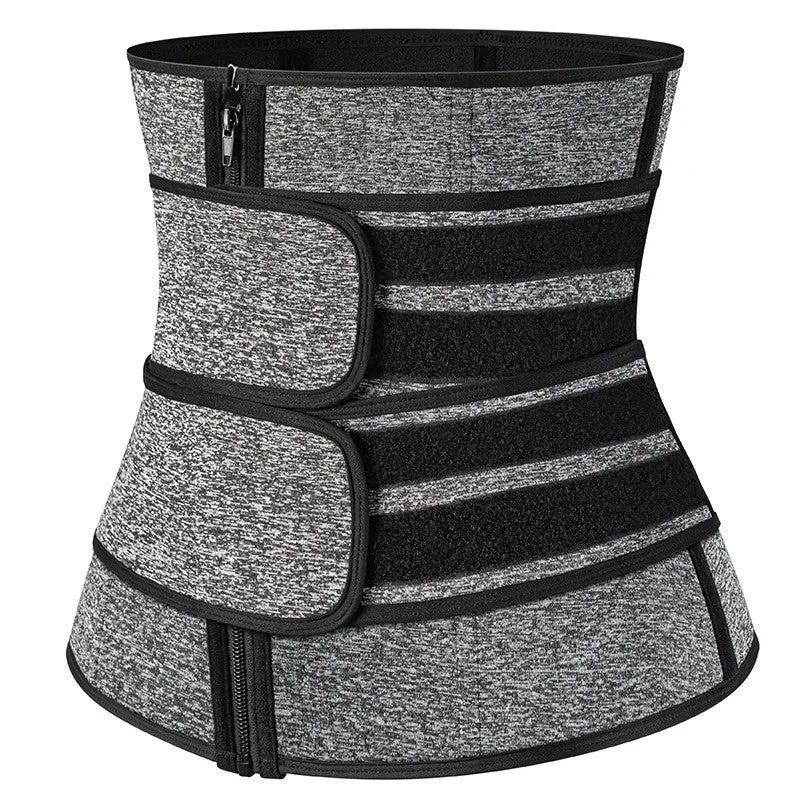 Bluejw Women's Plus Size Waist Trainer Corset - Double Belt Neoprene Workout Waist Trimmer Cincher with Zipper - Image 4