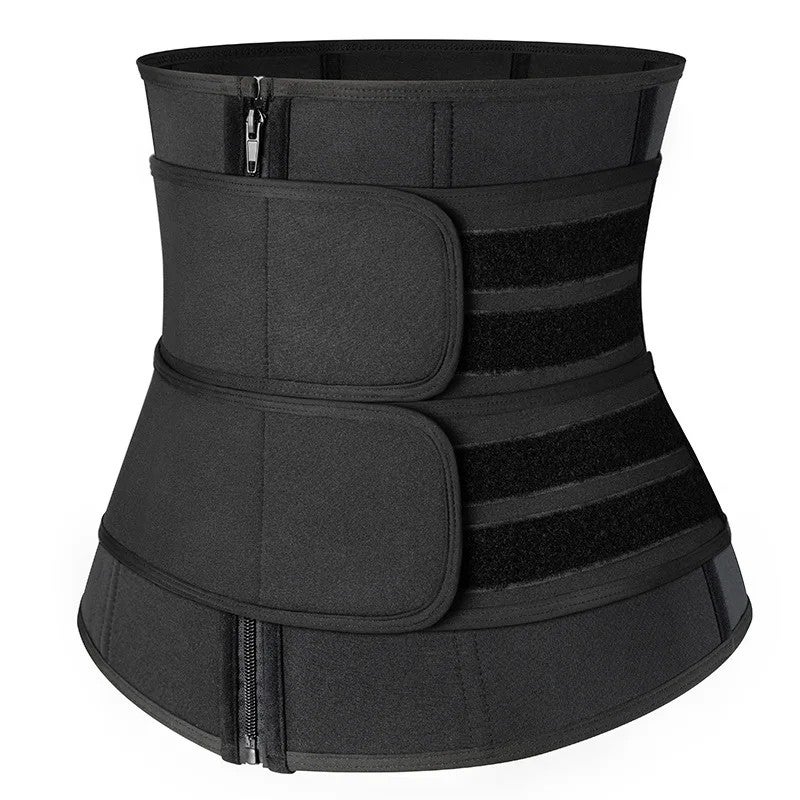 Bluejw Women's Plus Size Waist Trainer Corset - Double Belt Neoprene Workout Waist Trimmer Cincher with Zipper - Image 2