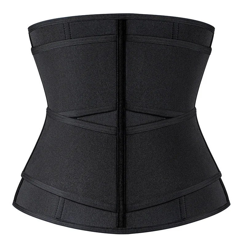 Bluejw Women's Plus Size Waist Trainer Corset - Double Belt Neoprene Workout Waist Trimmer Cincher with Zipper - Image 3