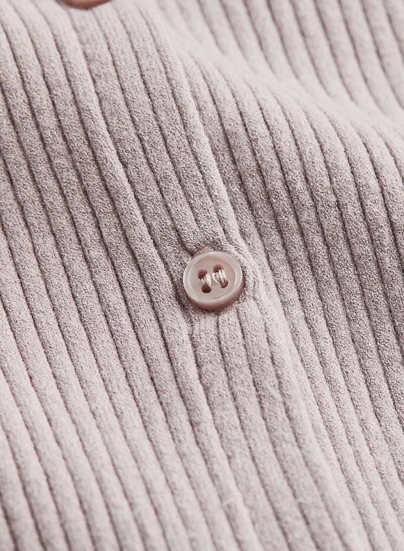 H&M Ribbed Button-Front Dress