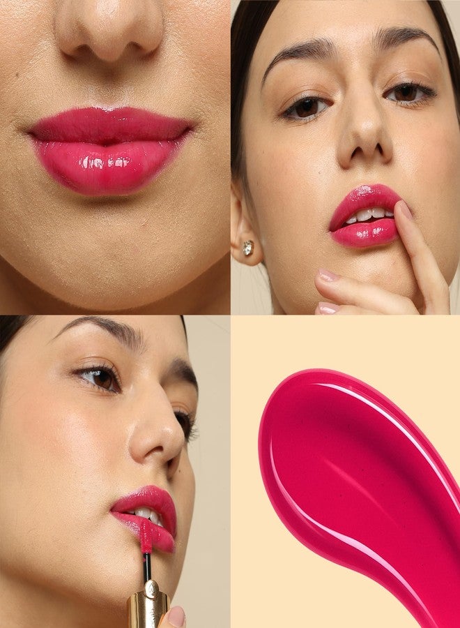 Dunamiss Pink Tinted Lip Oil for Women | Vegan Hydrating Pink Lip Gloss with Peptides | Non-Sticky, Long-Lasting Liquid Lipstick Gloss | Cruelty-Free Glossy Lip Care | 3.8 ml-Rosita PinkParadise - Image 2