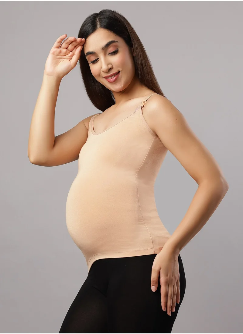 TUMMY Seemless Maternity & Nursing Feeding Support Vest - Beige