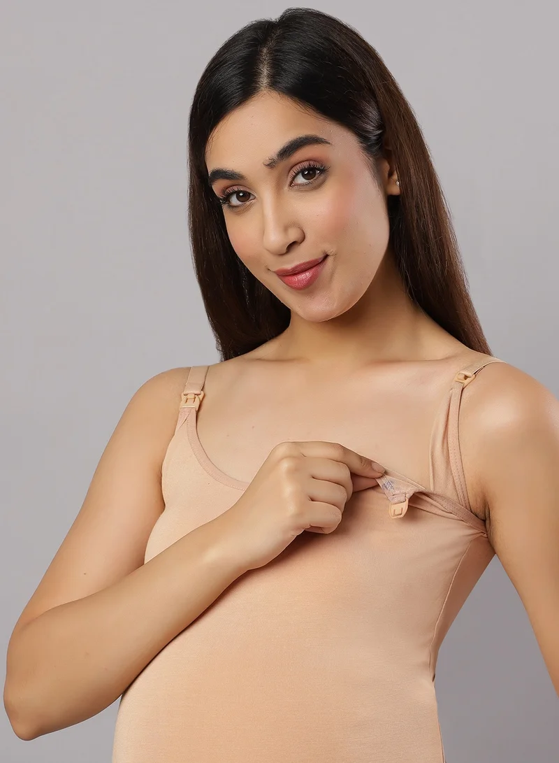 TUMMY Seemless Maternity & Nursing Feeding Support Vest - Beige