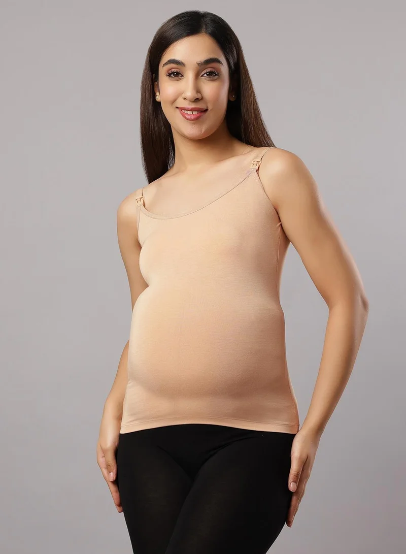 TUMMY  Seemless Maternity & Nursing Feeding Support Vest - Beige for Women | Best Price UAE