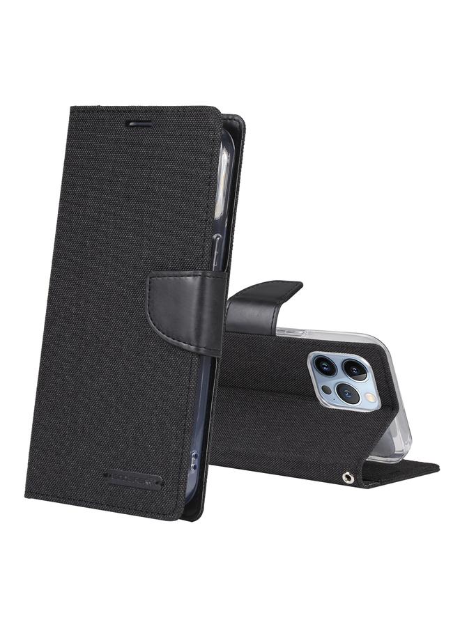 GOOSPERY Case For iPhone 14 Pro CANVAS DIARY Canvas Texture Flip Leather Phone Case  - Image 1