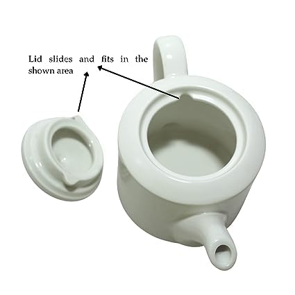 Mirakii White 1 Piece 1000ml Porcelain Tea Pot or Sauce Boat with Lid and Handle, Perfect for Milk, Tea, or Coffee - Image 5