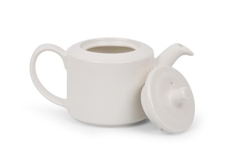 Mirakii White 1 Piece 1000ml Porcelain Tea Pot or Sauce Boat with Lid and Handle, Perfect for Milk, Tea, or Coffee - Image 2