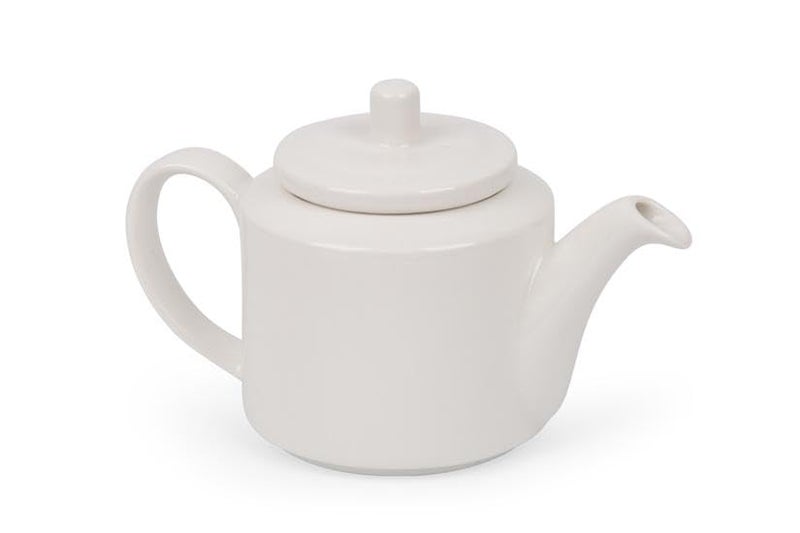 Mirakii White 1 Piece 1000ml Porcelain Tea Pot or Sauce Boat with Lid and Handle, Perfect for Milk, Tea, or Coffee - Image 1
