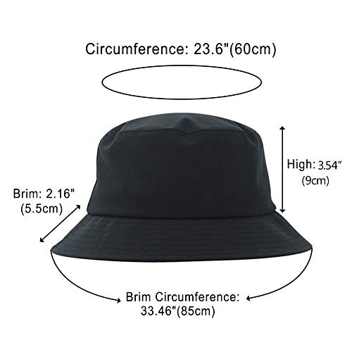DOCILA Bucket Hat Men Women Waterproof Rain Hats Packable Summer Golf Sun Caps Quick Dry 80s 90s Outfit Costume Accessories A-Black - Image 5