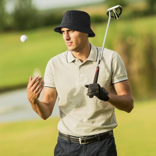 DOCILA Bucket Hat Men Women Waterproof Rain Hats Packable Summer Golf Sun Caps Quick Dry 80s 90s Outfit Costume Accessories A-Black - Image 2