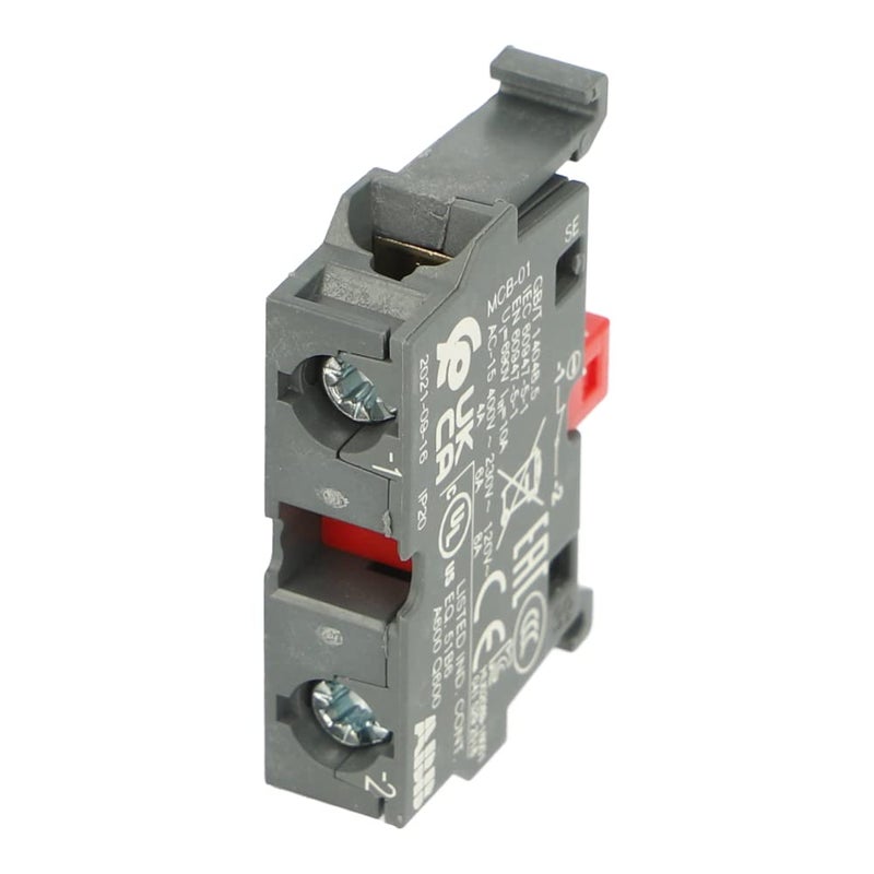 ABB MCB01  1SFA611610R1010  MCB01  ABB Modular Contact Block 5A 24VDC 1NC Contact Front Fixing 22MM Switch Standard Screw CLAMP 