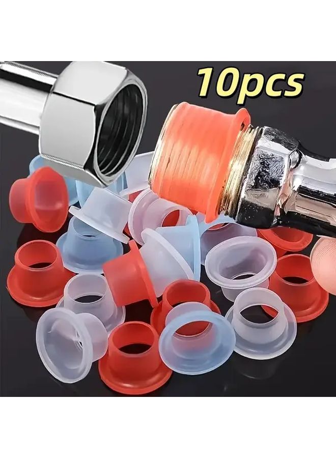 10 Pcs Red Silicone Faucet Sealing Washers Leak Proof Corrosion Resistant Valve Seals Easy Installation No Tools Needed Durable Gaskets for Sink Tub Showerhead Kitchen and Bathroom Faucets - Image 1