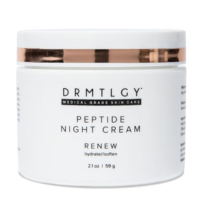 DRMTLGY Peptide Night Cream Face Moisturizer. Fragrance Free and Oil Free Hydrating Facial Moisturizer for All Skin Types. 2.1 oz - Image 1