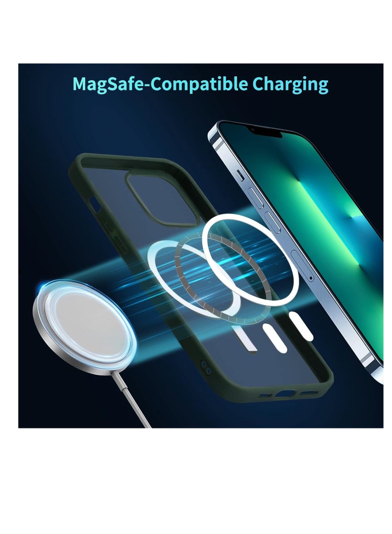 Magic Mask Magnetic Case for iPhone 15 Pro, Compatible with Magsafe, Matte Translucent Mobile Phone Case for iPhone 15 Pro, Scratch-Resistant PC Back + TPU Bumper - Image 2