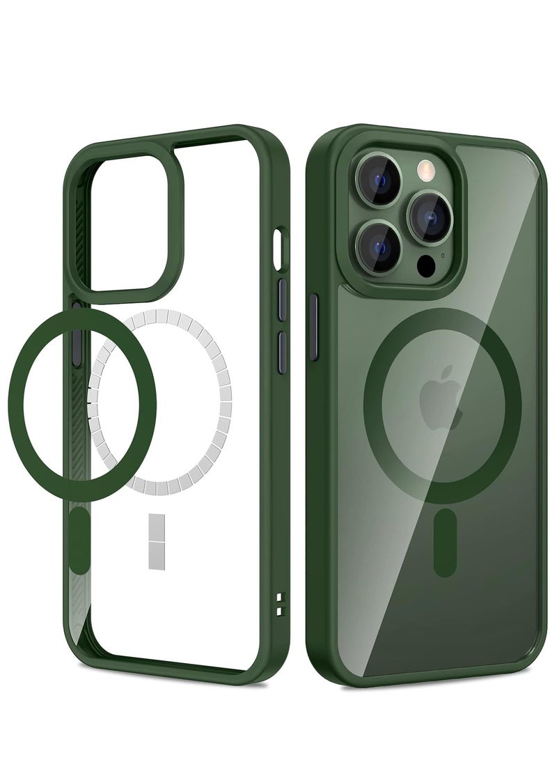 Magic Mask Magnetic Case for iPhone 15 Pro, Compatible with Magsafe, Matte Translucent Mobile Phone Case for iPhone 15 Pro, Scratch-Resistant PC Back + TPU Bumper - Image 1