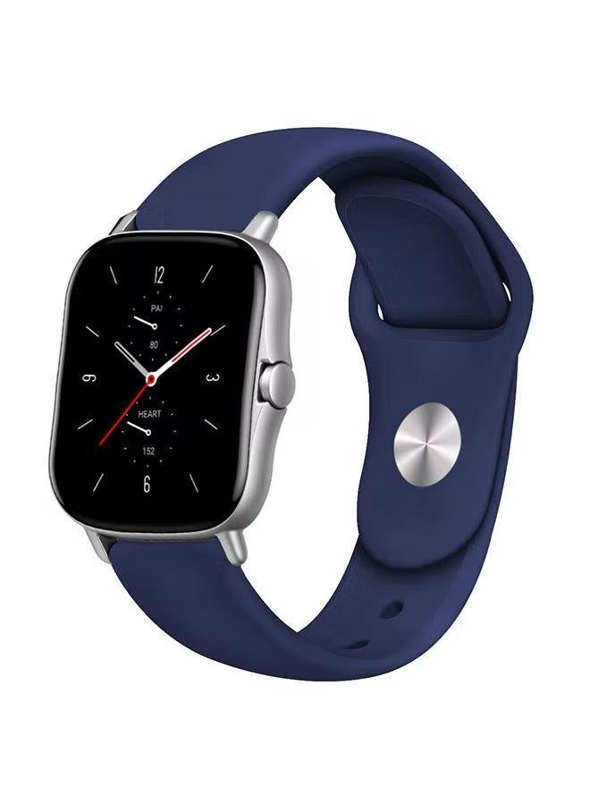 إيف عصابات رياضية من السيليكون الناعم لساعة Apple 42 مم 44 مم 45 مم سوار مقاوم للماء لأساور iWatch Apple Watch Series 7 6 5 4 3 2 1 SE نساء رجال أزرق داكن - Image 1