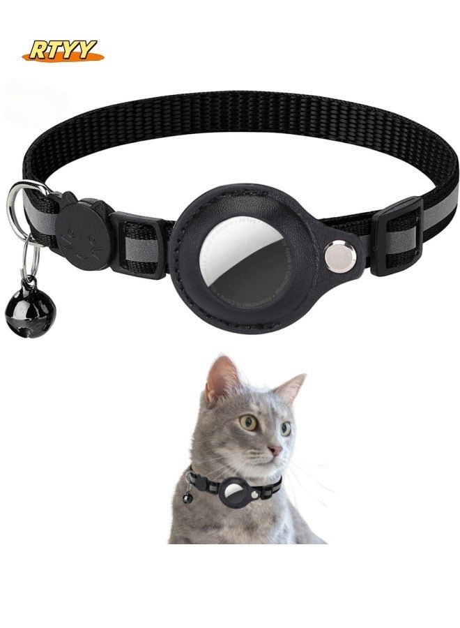 RTYY Airtag Cat Collar with Bell Adjustable Breakaway Kitten Collars, Reflective Strip Puppy Small Pet Collar - Image 1