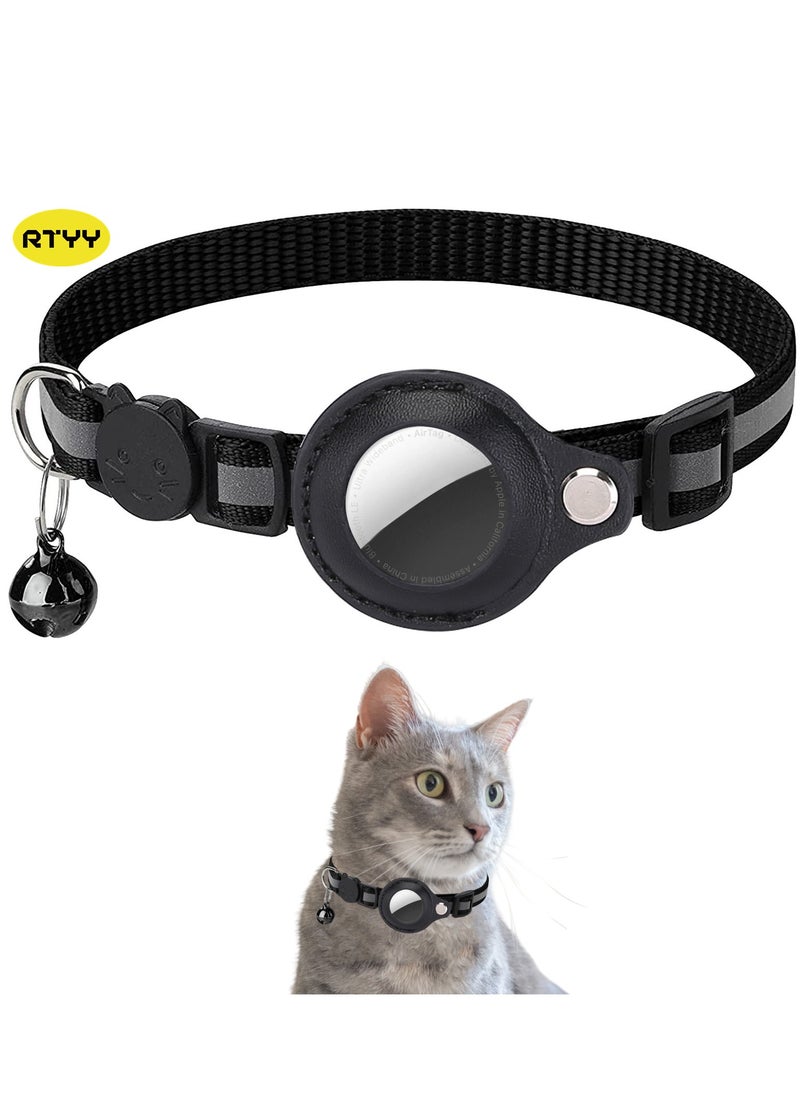 RTYY - Airtag Cat Collar with Bell Adjustable Breakaway Kitten Collars, Reflective Strip Puppy Small Pet Collar - Image 1