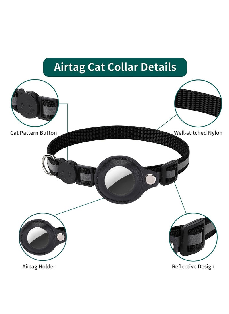 RTYY - Airtag Cat Collar with Bell Adjustable Breakaway Kitten Collars, Reflective Strip Puppy Small Pet Collar - Image 1
