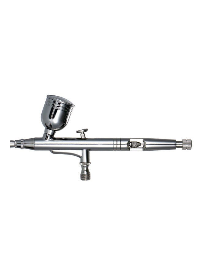 NIBEMINENT Dual-Action Airbrush Kit 7cc Gravity Feed Cup Multi-Purpose Silver 19.50 X 3.50 10.50cm - Image 1