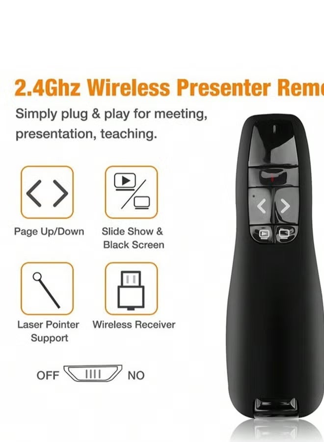 Wireless Presenter Black, Clicker for Laptop Presentations Remote, USB Wireless Presenter Remote, Power Point Remote Clicker for Computer/ Mac/ PPT/ Google Slide Advancer - Image 4