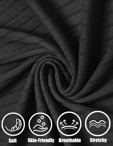 COOFANDY Mens Knit Tank Tops Workout Sleeveless Gym Muscle T Shirts Casual Tanks, Black, Medium - Image 5