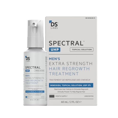 DS LABORATORIES DS Labs SpectralUHP 5 Minoxidil Hair Density Serum for Men Extra Strength Topical Formula for ThickerLooking Hair Targets Thinning at the Crown Area With Nanosome Technology 60mL