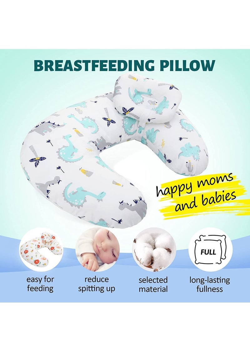 Arabest Baby Breastfeeding Nursing Pillow,Positioner,Machine Washable U Shape Nursing,Infant Support Pillow Bonus Head Positioner,Adjustable Pillow For Breastfeeding (Dinosaur)  - Image 2