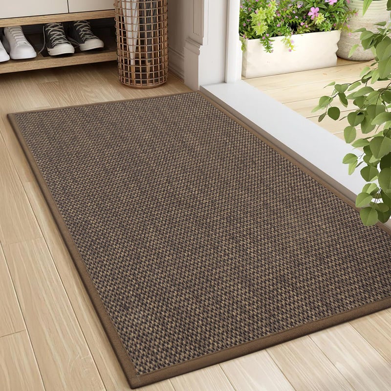 LEKEEPGO Door Mat 24"x36", Non Slip Door Mat Indoor Entrance, Rubber Backing Front Indoor Door mats Washable Absorbent Low-Profile Entryway Entry Resist Dirt Inside Door Mats, Brown - Image 1