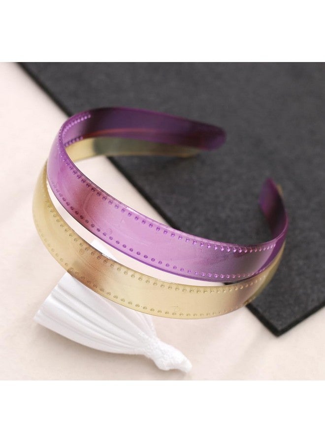 ANNACREATIONS Premium Large Glossy 25Mm Extra Wide Plastic Hairband For Girls & Women (12 Count (Pack Of 1, Multicolor) - Image 2