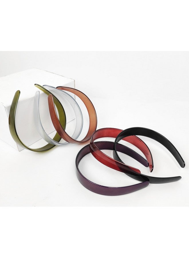 ANNACREATIONS Premium Large Glossy 25Mm Extra Wide Plastic Hairband For Girls & Women (12 Count (Pack Of 1, Multicolor) - Image 4