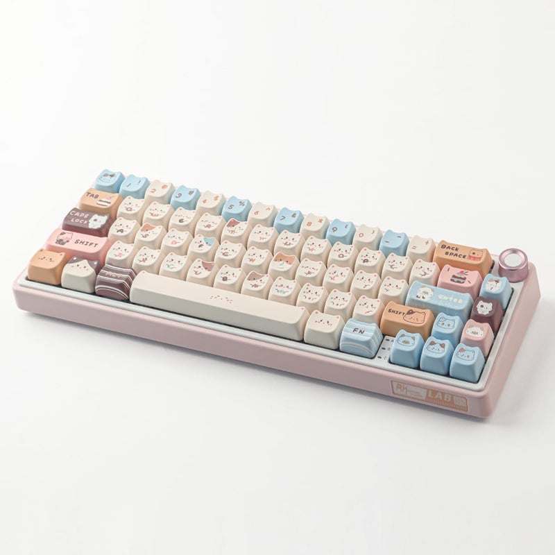 TYRIXKI PBT Keycaps 142 Keys Cute Keycaps Dye-Sublimation Sea Salt Cat Keycap Mao Profile Custom Keycap for Cherry Gateron MX Swithes Mechanical Keyboards - Image 4