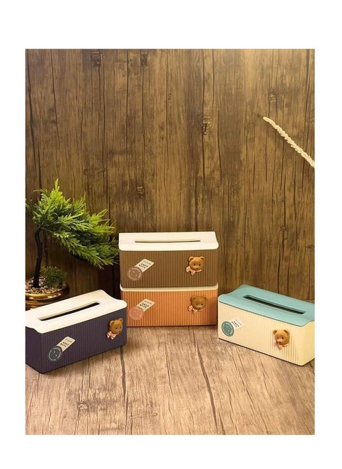 Stylish and practical tissue box for organizing spaces, providing you with a convenient and excellent way to keep tissues at your fingertips L (Yellow & Blue)