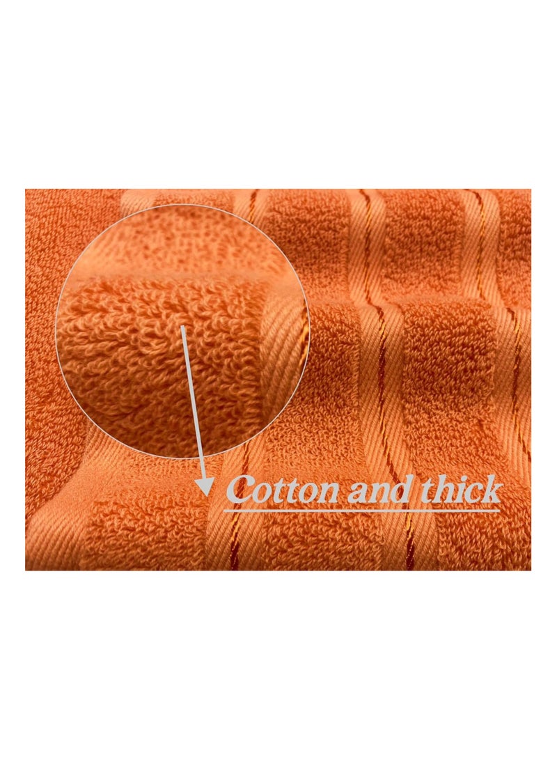 مجموعة منشفة حمام فاخرة 100 ٪ القطن الخالص سوبر ماص المياه سميكة لينة ودائمة منشفة حمام الفندق الرياضة شاطئ منتجع صحي يوميا حجم المنزل 2 ( 70 * 140cm ) 2 ( 35 * 75cm ) 2 ( 34 * 34cm ) ( البرتقالي ) - Image 2