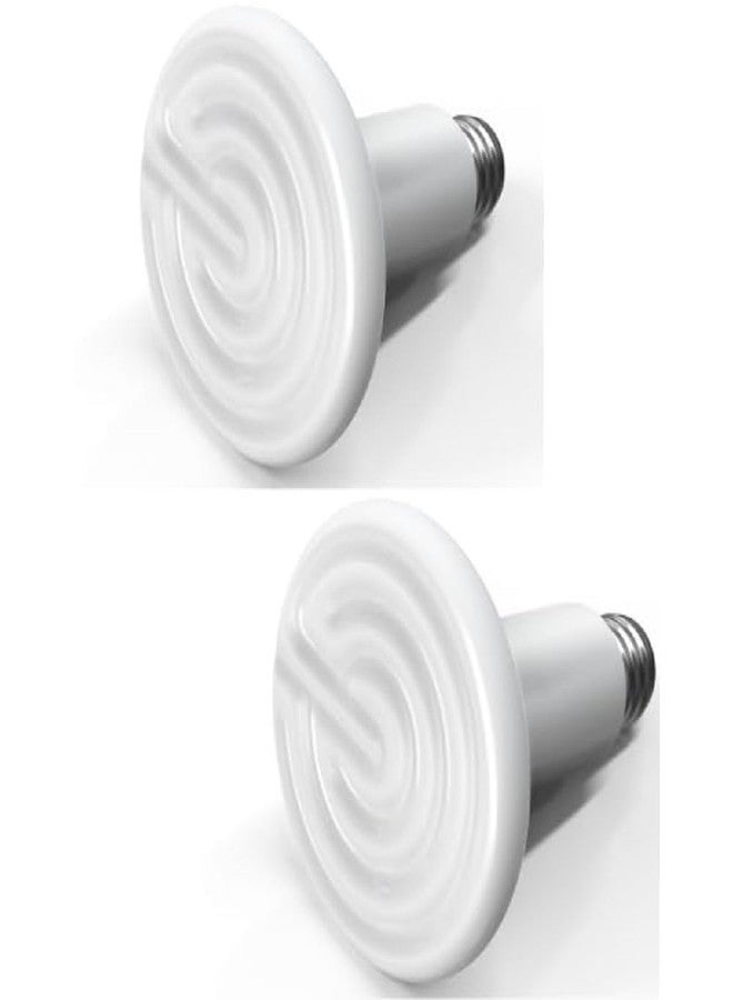 باعث حرارة سيراميكي YSSOA بقوة 100 واط، مصابيح حرارية للزواحف، مصباح حراري سيراميكي للزواحف والبرمائيات والدجاج والكلاب والقطط، عبوة من قطعتين، أبيض - Image 1