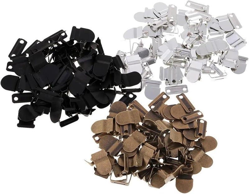 Pant Clips 100pcs Copper Pant Hooks Trousers Skirt Hook & Eye Closure Tailor Clip Fastener Buckle Shorts Waistband Extender(Black) - Image 2