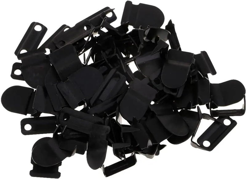 Pant Clips 100pcs Copper Pant Hooks Trousers Skirt Hook & Eye Closure Tailor Clip Fastener Buckle Shorts Waistband Extender(Black) - Image 1