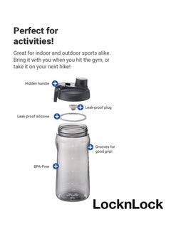 LOCK & LOCK LocknLock Active 1.5L Black Water Bottle - Durable, Easy Grip, Leak-Proof with Hidden Finger Loop  - Image 4