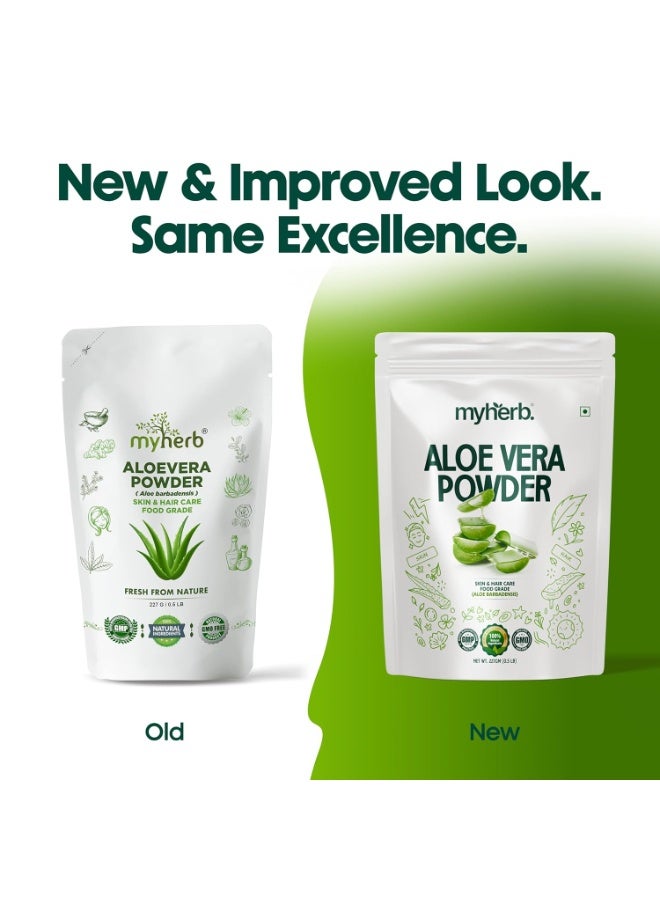 MYHERB 100% Pure Natural Organic Aloevera Powder (Aaloe Barbadensis) || 227 Gm/0.5 Lbs || Natural Skin Moisturizer || Eco Friendly || For Face, Skin,Hair Care & Food Grade -For Man And Women - Image 3