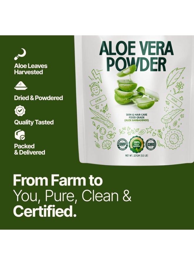 MYHERB 100% Pure Natural Organic Aloevera Powder (Aaloe Barbadensis) || 227 Gm/0.5 Lbs || Natural Skin Moisturizer || Eco Friendly || For Face, Skin,Hair Care & Food Grade -For Man And Women - Image 5