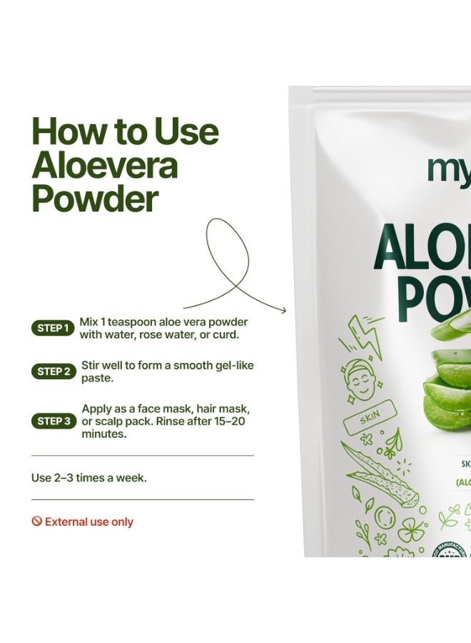 MYHERB 100% Pure Natural Organic Aloevera Powder (Aaloe Barbadensis) || 227 Gm/0.5 Lbs || Natural Skin Moisturizer || Eco Friendly || For Face, Skin,Hair Care & Food Grade -For Man And Women - Image 4