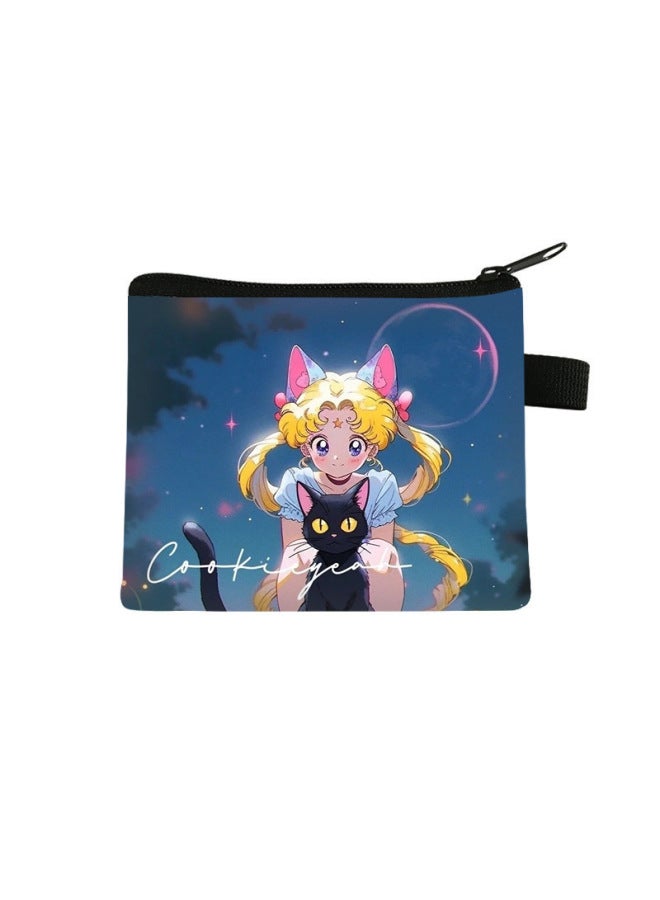 New Sailor Moon Children's Coin Purse, Large-capacity Square Bag, Mini Storage, High-end Key Card Holder