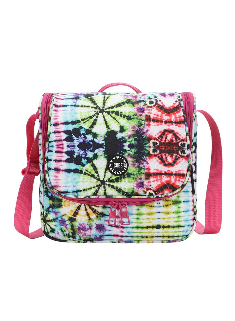CUBS Tie Dyed Waterproof lunch bag with adjustable shoulder strap carrying your favorite meals to school, work or while traveling - Image 1