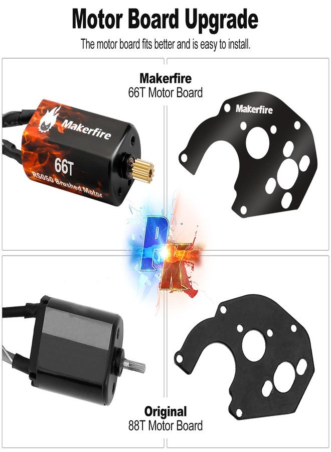Makerfire RC Motor 050 66T Brushed Motor with Mount and Big Metal Gear for SCX24 Gladiator Bronco C10 JLU Deadbolt B17 Axial 1/24 Crawler Upgrade Parts (66T, 1) - Image 4