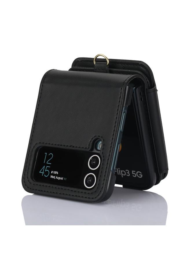 S-TOP Case For Samsung Galaxy Z Flip4 Zipper Card Slots Folding RFID Phone Case with Long Lanyard - Image 5