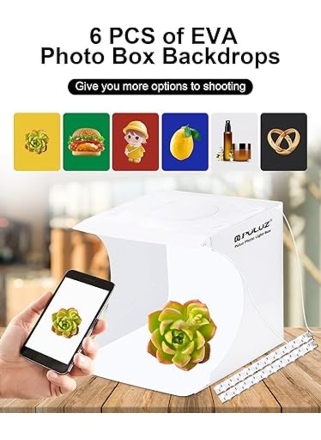 Generic POLOZ Light Box 7.8’/20CM Folding Photo Box for Small Product Suitable for Business selling Items Online with USB Cable 40 Lamp Beads 6 Colors Backdrops  - Image 3