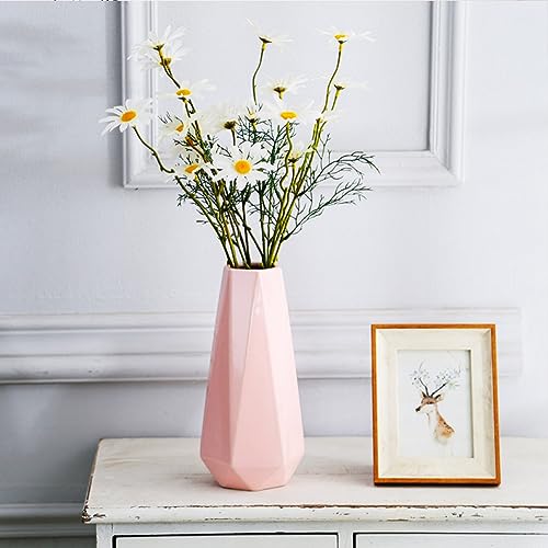Valemoon Ceramic Vase, 7.4 Inch for Pampas Calla Lily Tulip, Flower Vase Minimalism Style for Modern Table Shelf Home Decor, Fit for Housewarming, Weddings, Birthday, Christmas, Thanksgiving, New Year (Pink) - Image 5