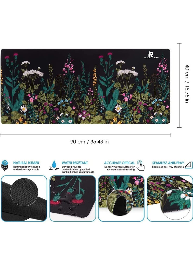 Rock Pow - Gaming Mouse Pad, Large Mouse Pad for Desk Rubber Base Mousepad with Stitched Edges, Keyboard Mouse Mat for Work, Game, Office, Home 800x300x3m - Image 1