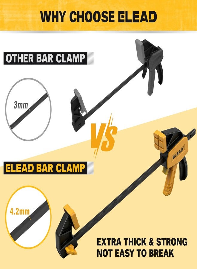 ELEAD 4 قطع من مشابك قضبان مقاس 6 بوصات لأعمال النجارة - Image 4
