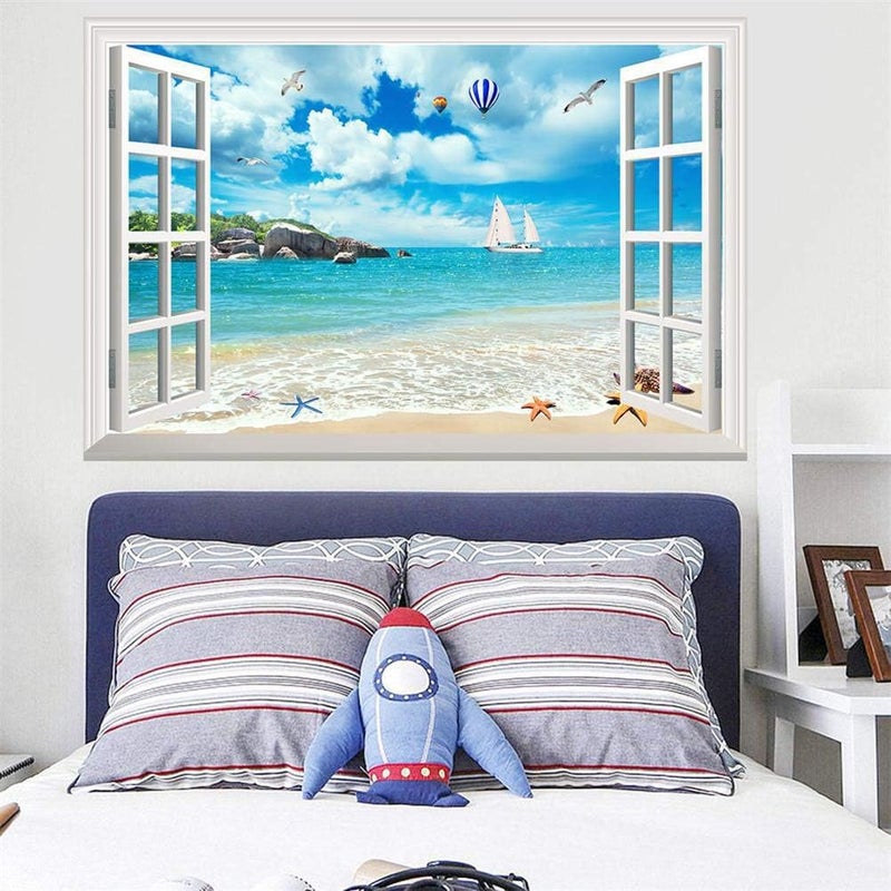 BPA 3D Fake Window Scenery Wall Sticker - Image 2